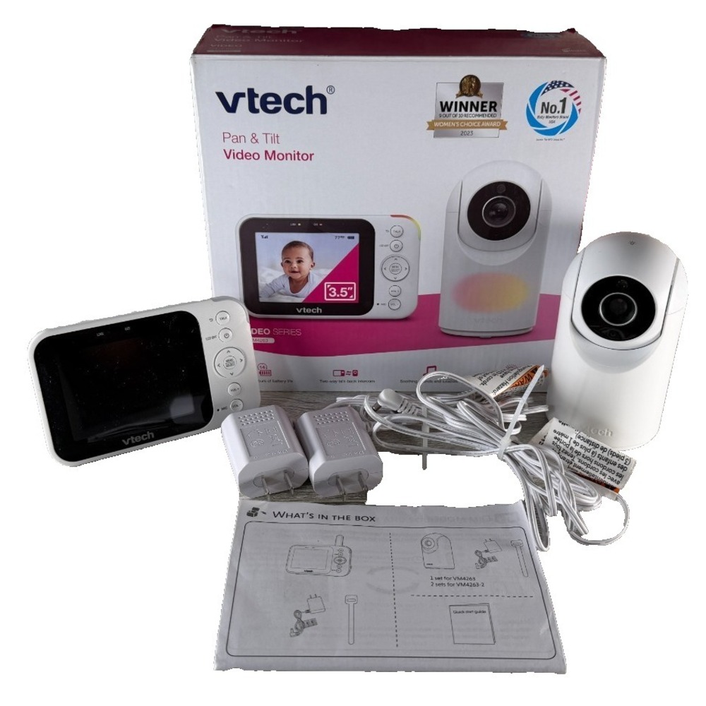 Vtech Pan & Tilt Video Monitor & Camera 3.5" Monitor Video Series VM4263 TESTED